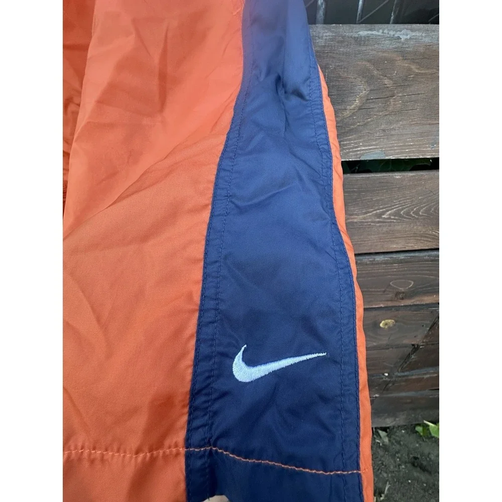 Vtg Y2K Orange Nike Shorts Black Tag Spell Out  Swoosh Nylon ‎ Mesh Lined 2XL